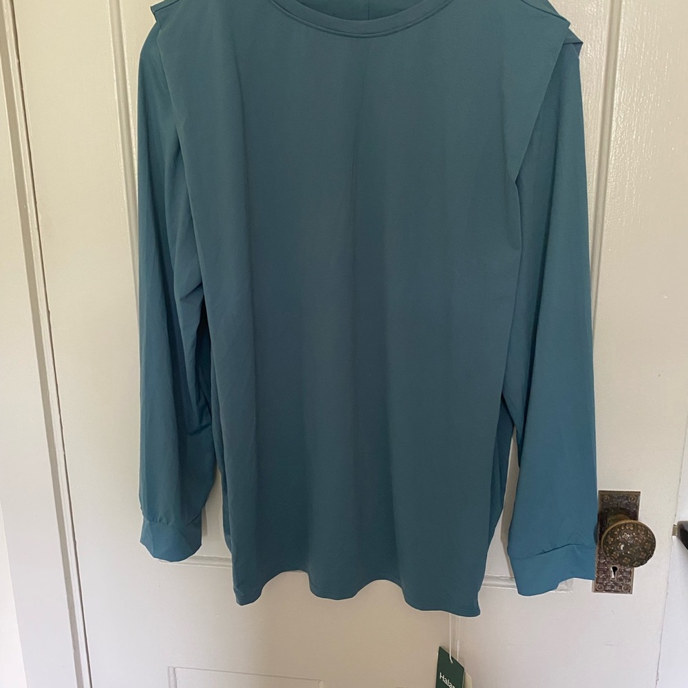 Halara Teal Long Sleeve Blouse